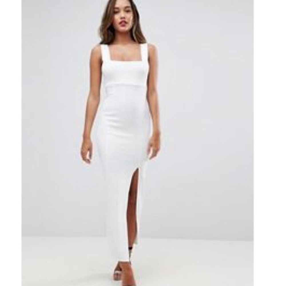 ASOS square neck scuba maxi dress